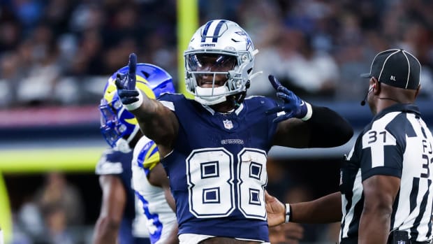 Cowboys receiver CeeDee Lamb had 12 receptions for 158 yards and two touchdowns in Week 8 against the Rams.